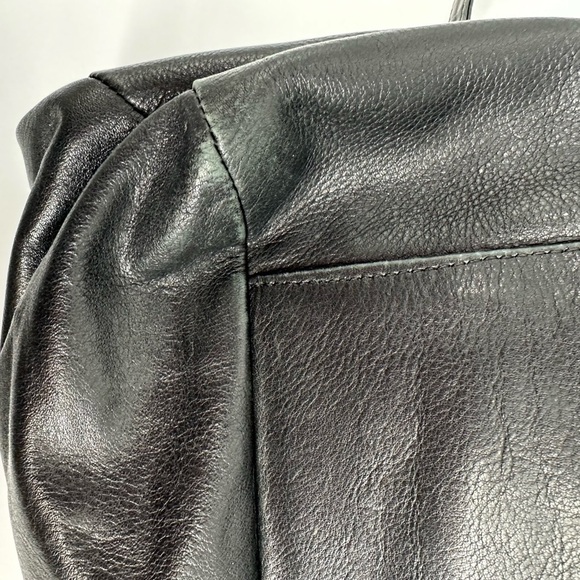 Roberta Gandolfi Black Leather & Calf Hair Hobo Bag Embossed Reptile & Zippers - Picture 10 of 10